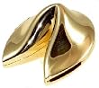Gold Plated Fortune Cookie Box with Hinge on Side- Party Decoration or Wedding Favor