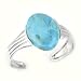 Barse Sterling Silver Bold Oval Turquoise Cuff Bracelet
