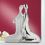 Produkt-Bild: Gilde Skulptur Francis Paar 'Seite an Seite', 33 cm, platin-wei&szlig;