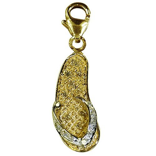 Buy 14k Choice of White or Yellow Gold Diamond Flip Flop Charm (1 10 cttw, I Color, I2 Clarity) by Amazon.com Collection