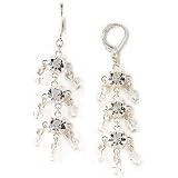 Sparkle Silver Tone Dazzling Crystal Linear Earrings