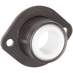 Spyraflo BFM-6M-A Self-Aligning, Delrin Acetal Plastic Bearing With 2-Bolt Hole, 6 mm Inner-Diameter Steel Flange