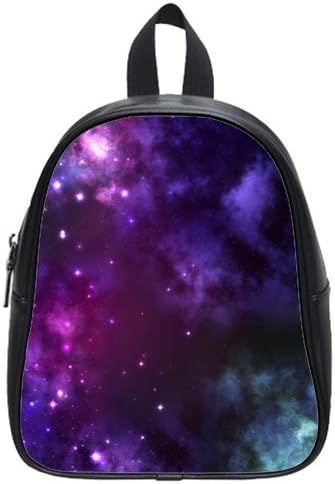 Galaxy Space Universe PU Leather Printing White/Black Schoolbag Baby Kids Bag (Small) Backpack
