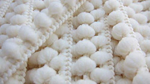 Vanilla Mini Pom Pom Fringe Very Small Pompom Ball Trim 1 cm W - 6 yards - Sewing Supplies