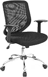 Mesh and Ventilated Office Chair - Mid Back Contemporary Mesh Chair - LF-W95-MESH-BK-GG