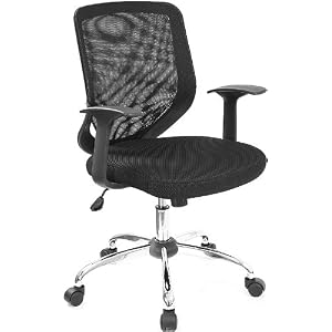 Mesh and Ventilated Office Chair - Mid Back Contemporary Mesh Chair - LF-W95-MESH-BK-GG
