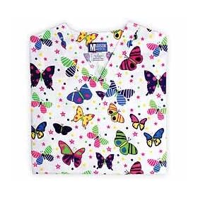 Madison Medical Bright Flight Butterflies V-Neck Scrub Top (XS-3X)