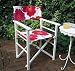 flower print folding directors chair - H 85cm, W 53cm, D 51cm.