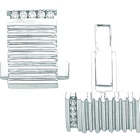 14K White Gold Ridged Design .30cttw Diamond Cuff Links