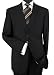 Presidential Suit Signature Collection Mens Suit Italian Super 140s Two Button Jacket Flat Front Pants Business Suit Pure Black (48 Long)