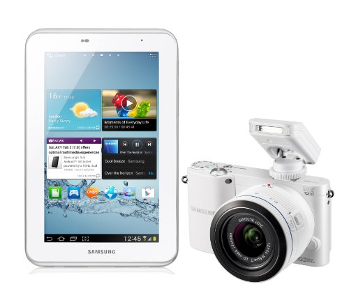 Samsung NX1000 Digital Compact System Camera White (20.3MP, 20-50mm Lens Kit) and Samsung 7.0 Galaxy Tab 2 White (8GB, Wi-Fi, Android 4.0) Bundle Kit