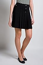 Stretch Cotton Pleat Front Skirt