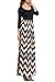 ANGVNS Womens Fashion 3/4 Sleeve Casual Contrast Color Striped Maxi Dress