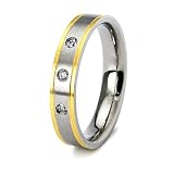 4mm 14K Gold Plated Titanium Ring (Sizes 6-8)