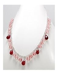 Cherry Quartz Necklace In Brass