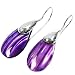 Jewelry : Sterling Silver Purple Mother of Pearl Earrings - Size: 31mm