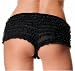 Sexy Black Micromesh Tanga Shorts Ruffle Lace Briefs