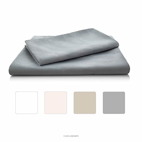 LINENSPA Brushed Microfiber Ultra Soft Bed Sheet Set - Wrinkle Resistant - Full Size - Stone