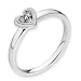 18K White Gold Invisible Setting Diamond Accent Double Milgrain Heart Ring (0.05 cttw, G-H Color, VS2-SI1 Clarity)