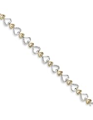 Sterling Silver Rhodium & Gold Plated Diamond Bracelet, Best Quality Free Gift Box Satisfaction Guaranteed