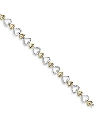 Genuine .925 Sterling Silver Rhodium & Gold Plated Diamond Bracelet 8.7 Grams . 100% Satisfaction Guaranteed.