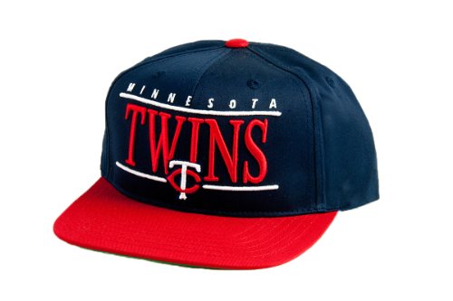 MLB Men's Minnesota Twins Nineties Snapback Cap (Navy/Red, Adjustable)