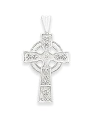 14k Gold White Gold Celtic Cross Pendant