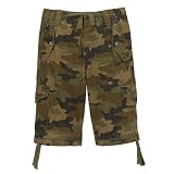 Boys' Mossimo  Poplin Elastic-Waist Shorts - Olive Camouflage