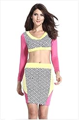 Sexy Cocktail Long Sleeves Checkered Print Polyester Club Dress/Party Dress/Mini Dress 