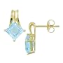 14K Yellow Gold 2 3/4 Carat Blue Topaz Earrings