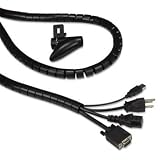 INNOVERA Cable Organizer Coiled Tube Black 77 1/2 Inch Easy To Apply Or Remove