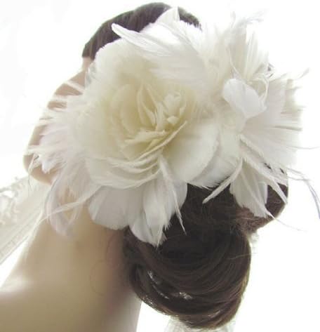 Wedding Bride Feather Hair Clip