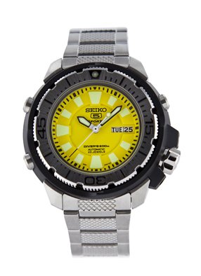 Best Buy On Seiko Men S Skz251 5 Sports Automatic Yellow Dial Stainless Steel Watch Free Shipping Seiko Watches For Sale