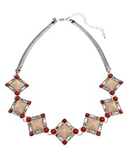 Diamanté Encrusted Square Collar Necklace