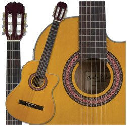 Carlo Robelli C3905EQ Nylon String Acoustic Electric Guitar  Natural Amber 