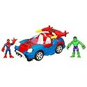 Playskool Super Hero Squad Deluxe Vehicle - Hovercar Vs Spiderman