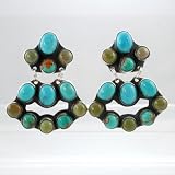 Rocki Gorman Chandelier Earrings in Sterling Silver and Turquoise, #9094