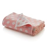 Elegant Baby Cotton Polka Dot Blanket - Pastel Pink/White