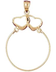 Dazzlers Solid 14k Gold Heart Holder Charm Pendant Available in three colors from jewelsberry (weights: 1.7 grams only)