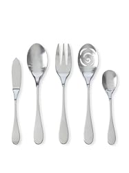 Knork Matte 5-Piece Serving Set, Silver