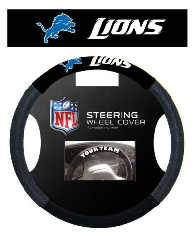 NFL Detroit Lions Poly-Suede Steering Wheel Cover
