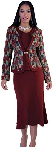 Tally Taylor church suit 9339-BURGUNDY/PRINT (REGULAR SIZE)