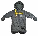 U.S. Polo Assn. Mallet Grey Crest Newborn Boys 1-Piece Snowsuit