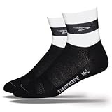 DeFeet AirEator 4in D-Team Sprint Black/White Cycling/Running Socks - ADTSBK