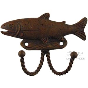 Decorative Hook - Trout (Set of 10) (Rust)