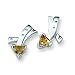 Sterling Silver Citrine and Diamond Earrings (Pair)
