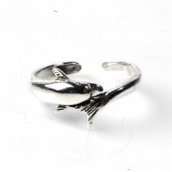 STERLING SILVER TOE RING - 9mm Dolphin