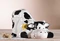Porc Cow W/bell Cookie Jar