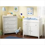 Cotton Candy Four Drawer Chest and Compact Changing Table