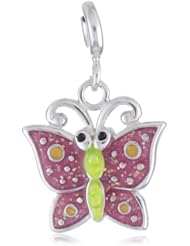 Sterling Silver Epoxy Butterfly Charm